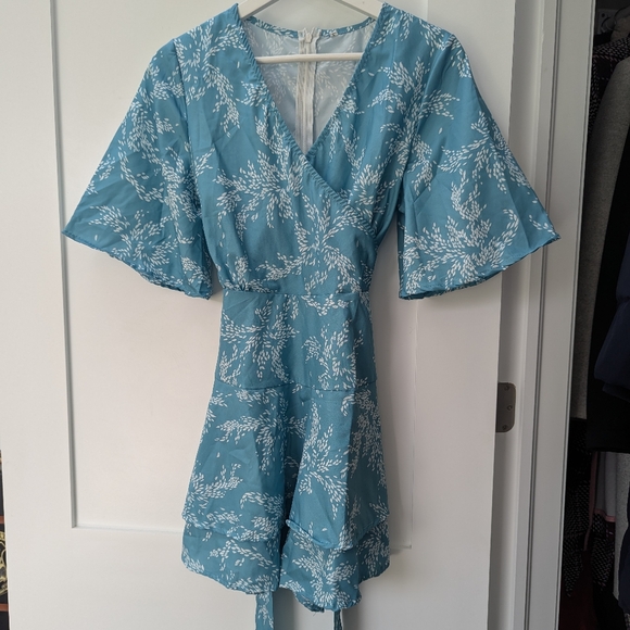 Teal floral romper - Picture 4 of 5